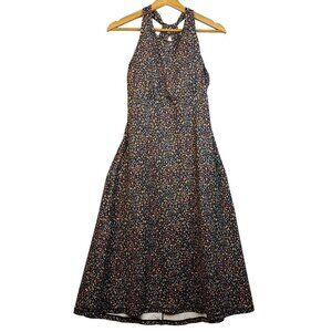 PrAna Women Sleeveless Halter Midi Dress Cutout Back Athleisure Breathable Activ